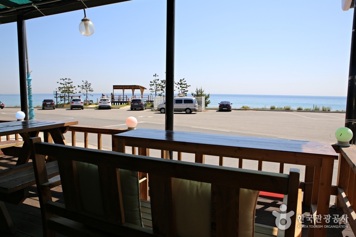 A cool view from the red cafe terrace - Gangneung, South Korea (https://codecorea.github.io)
