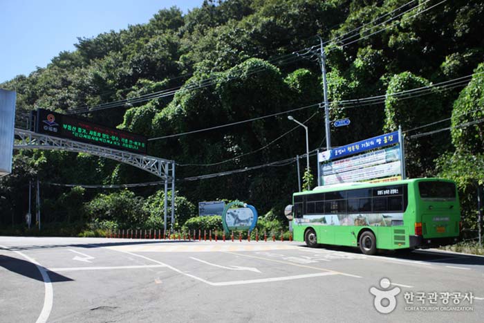 City bus esperando frente a la marina - Ongjin-gun, Incheon, Corea (https://codecorea.github.io)