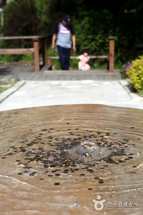 Fontaine à monnaie devant Cottage Garden - Chuncheon, Gangwon, Corée (https://codecorea.github.io)