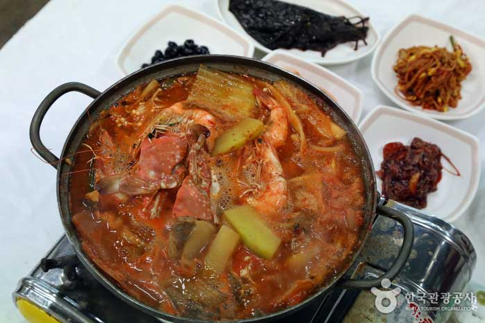 Crevettes, citrouille, etc. - Taean-gun, Chungcheongnam-do, Corée (https://codecorea.github.io)