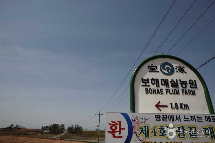 Signo de entrada de ciruela granja - Haenam-gun, Jeollanam-do, Corea (https://codecorea.github.io)