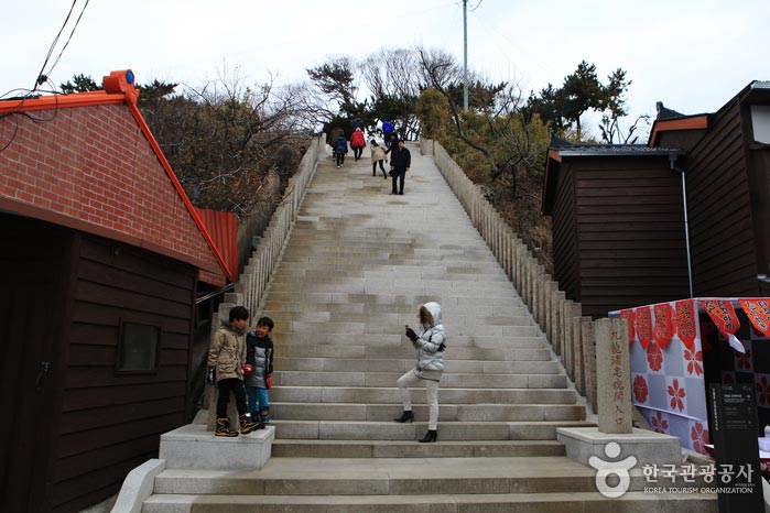 Escaliers menant au parc Guryongpo - Pohang, Gyeongbuk, Corée (https://codecorea.github.io)