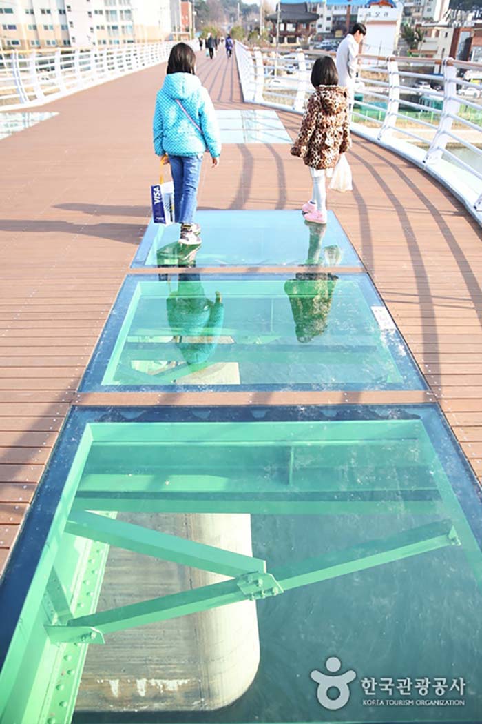 Transparent tempered glass is installed in the middle of Wolhwa Bridge - Gangneung-si, Gangwon-do, Korea (https://codecorea.github.io)