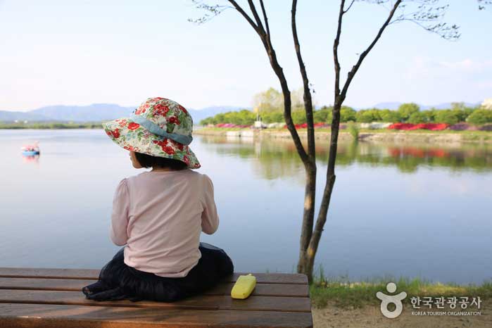 ゴンジチョンの海辺の遊歩道には休憩するベンチがあります - 春川、江原、韓国 (https://codecorea.github.io)