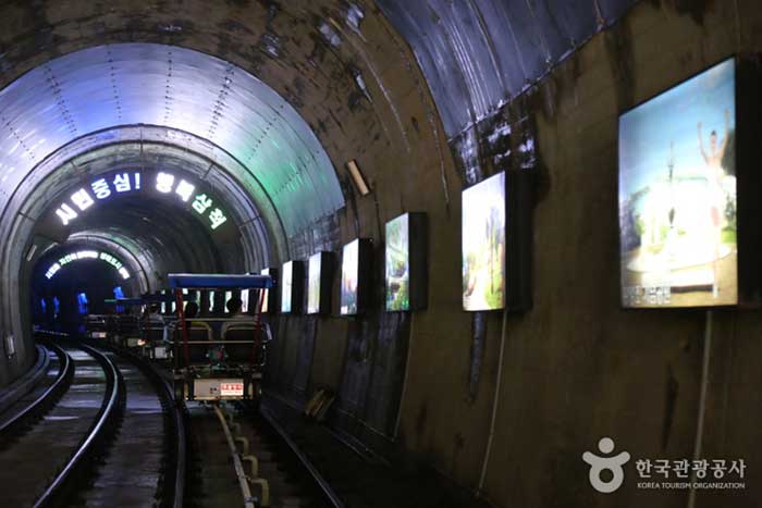 Photo d'un représentant touristique de Samcheok dans le tunnel - Samcheok-si, Gangwon-do, Corée (https://codecorea.github.io)