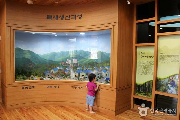 Processus de production de bois dans le hall des relations publiques - Gimhae, Gyeongnam, Corée du Sud (https://codecorea.github.io)
