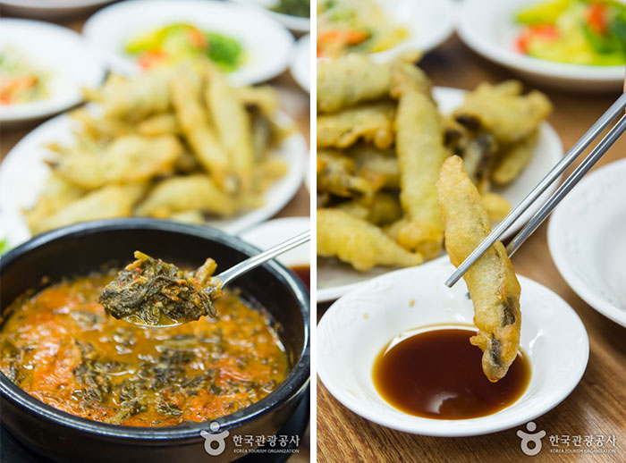 [Слева / справа] Ресторан Gwangseong Chueotang / Ресторан Fried Gwangseong - Намвон-си, Чоллабук-до, Корея (https://codecorea.github.io)