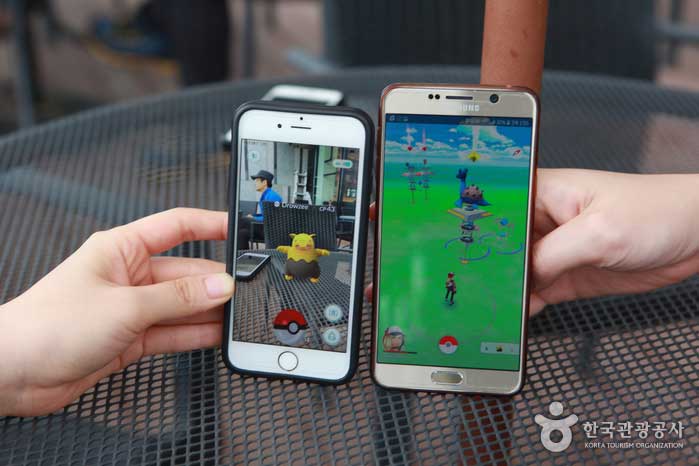 Pokemon Go en réalité augmentée avec graphiques 3D - Sokcho, Gangwon, Corée du Sud (https://codecorea.github.io)