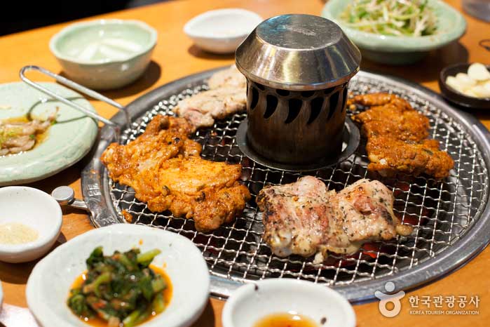 Côtes de poulet cuites sur le grésillement - Pyeongchang-gun, Gangwon, Corée du Sud (https://codecorea.github.io)